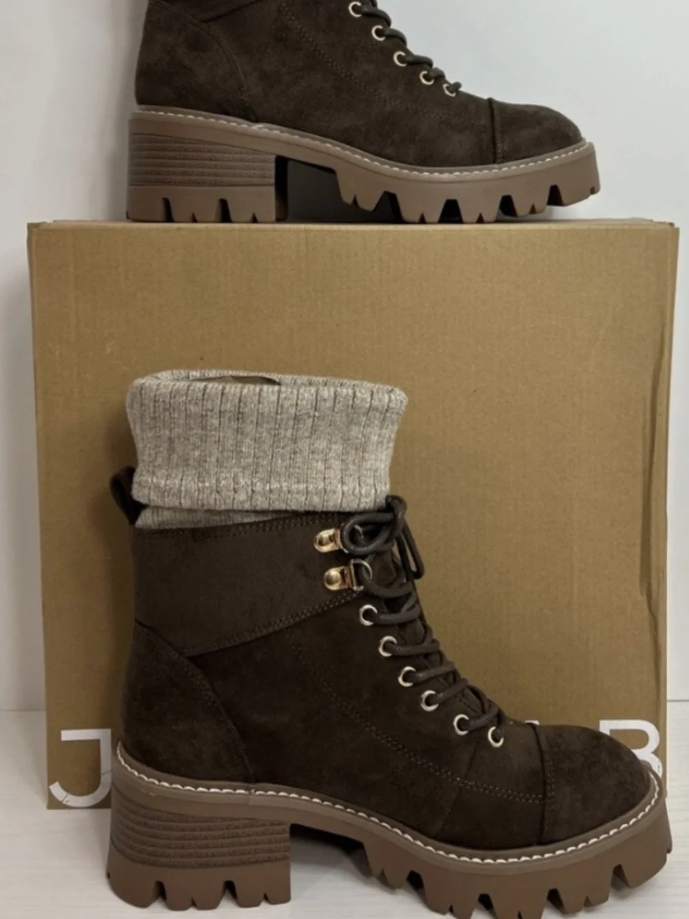 JustFab Women Boots Cold Madrid Color Brown CUBB /OATMEAL Size US 7.5 - Picture 5 of 8